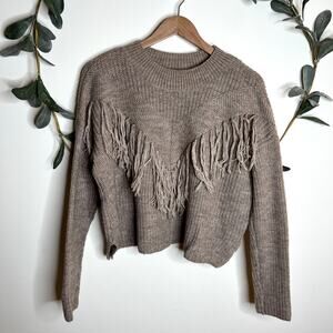 Me to We Taupe Crew Neck Sweater LAST CALL